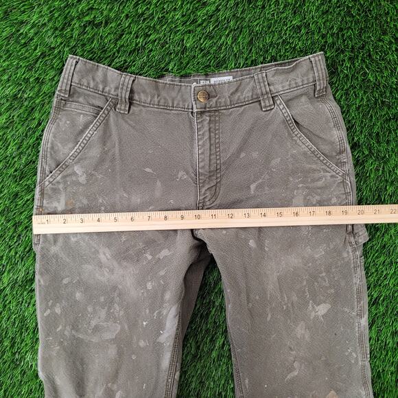 Carhartt Carpenter Baggy Pants 30x28 Distressed Faded Gray Rugged Flex - Picture 12 of 16